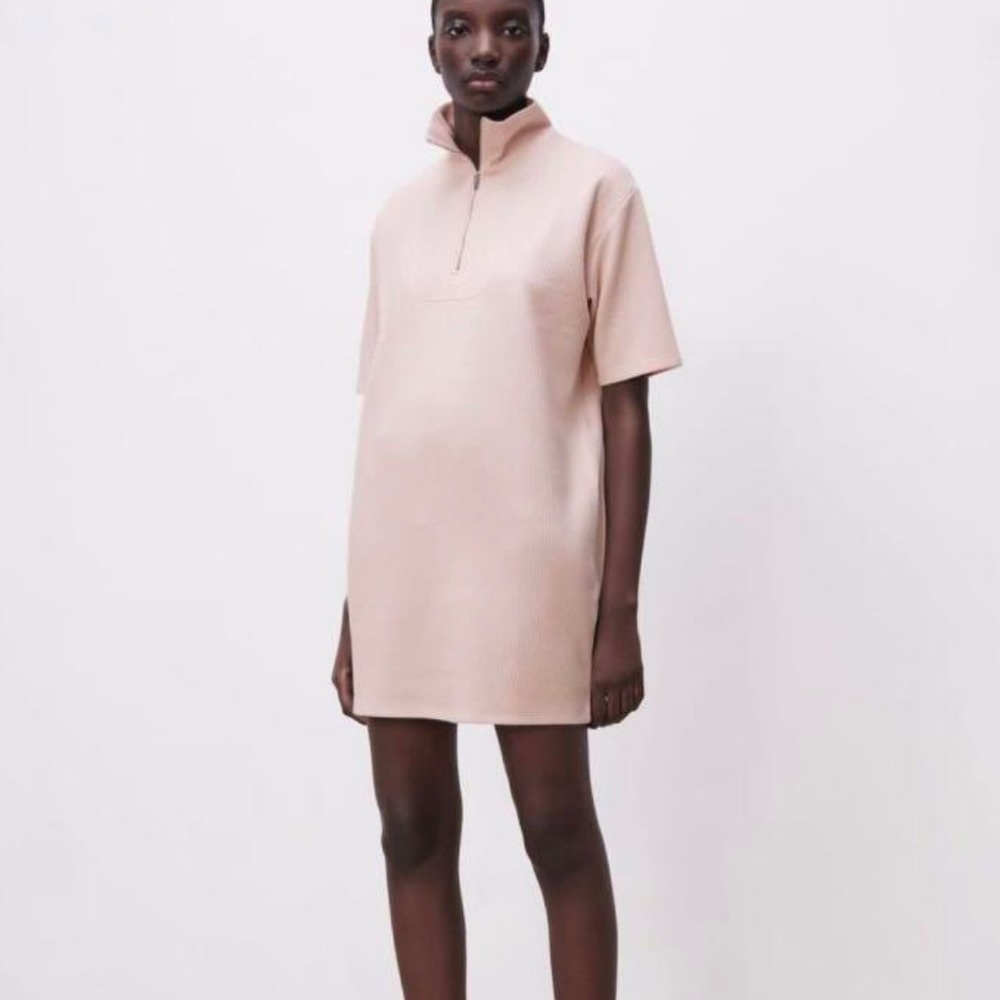 Zara Quarter Zip Dress in Pink